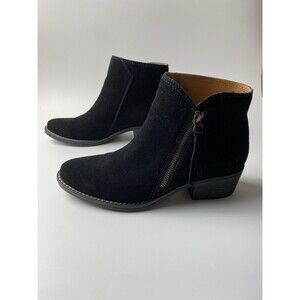 White Mountain Women’s Black Suede Leather Ankle Boots Sz 7 Western Prairie Boho